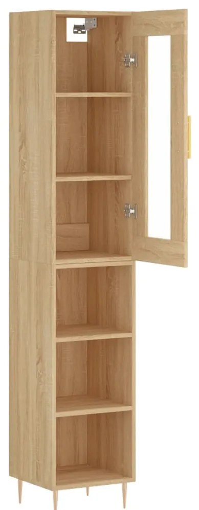 vidaXL Μπουφές Sonoma δρυς 34,5 x 34 x 180 εκ. από Επεξεργασμένο Ξύλο