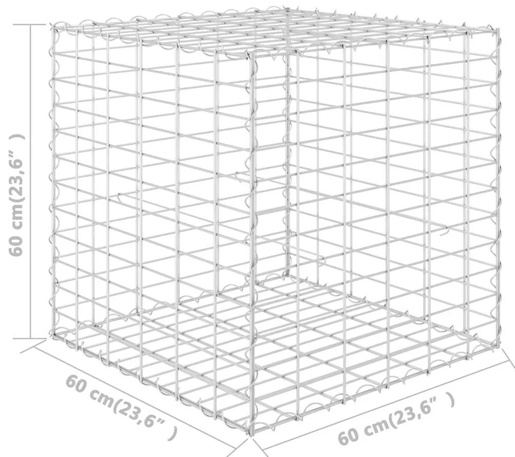 vidaXL Συρματοκιβώτιο Κύβος 60 x 60 x 60 εκ. από Ατσάλινο Σύρμα