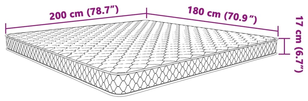 vidaXL Στρώμα Αφρού Μνήμης 200 x 180 x 17 εκ. μαλακό