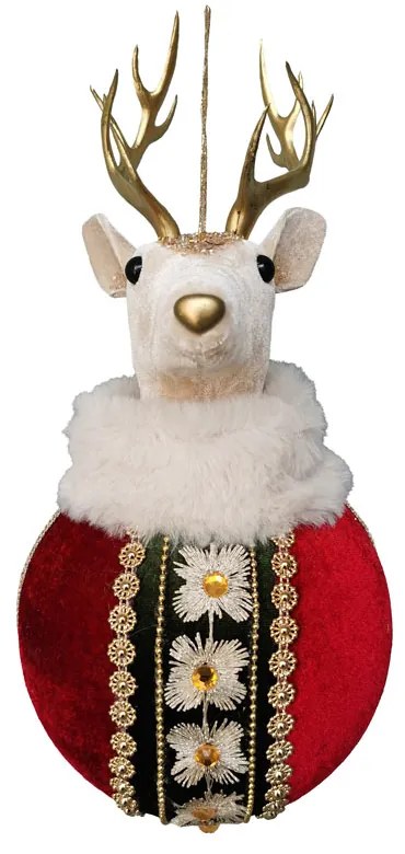 XMAS ROYAL DEER L ΤΑΡΑΝΔΟΣ FOAM ΒΕΛΟΥΔΟ ΠΟΛΥΧΡΩΜΟ 14x14xH34cm