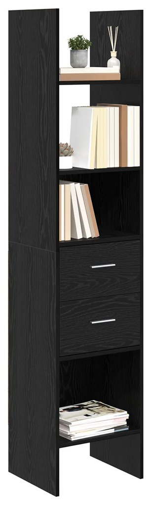 vidaXL Βιβλιοθήκη Μαύρη δρυς 40 x 35 x 180 εκ. Επεξεργασμένο ξύλο