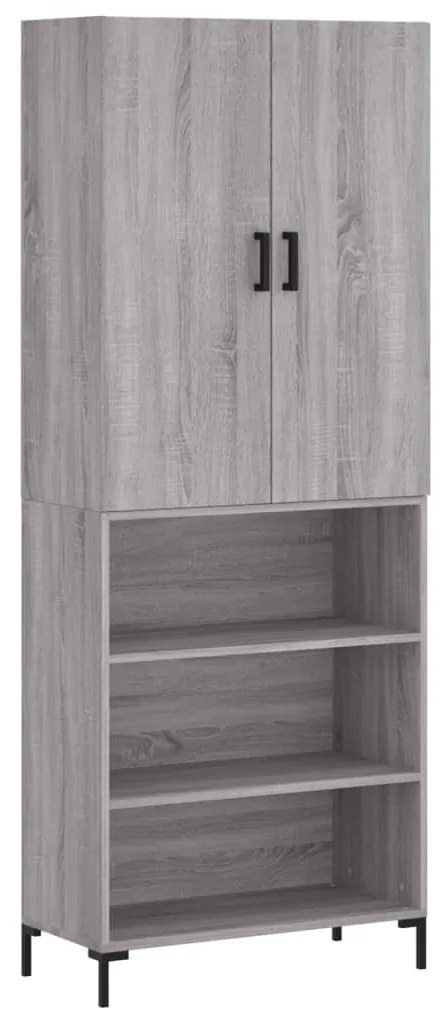 vidaXL Ντουλάπι Γκρι Sonoma 69,5 x 34 x 180 εκ. Επεξεργασμένο Ξύλο