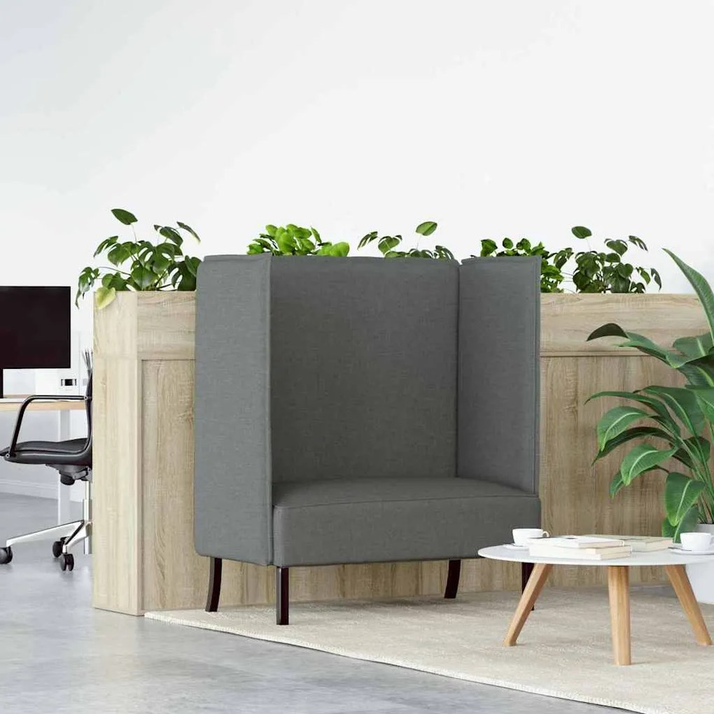 vidaXL Καναπές Υψηλής Πλάτης Σκούρο γκρι 109 x 56 x 121 εκ. ύφασμα
