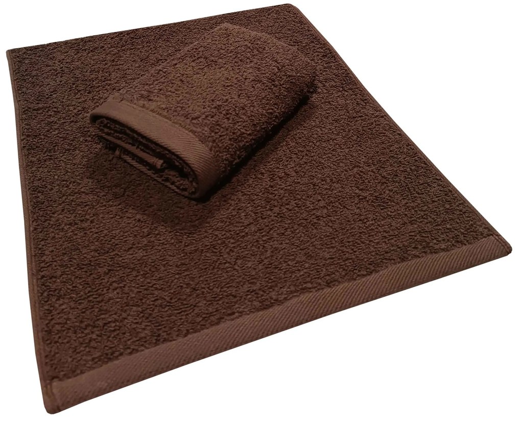 Πετσέτα Βαμβακερή Χειρός 30x50εκ. Brown Komvos Home 7001419-23