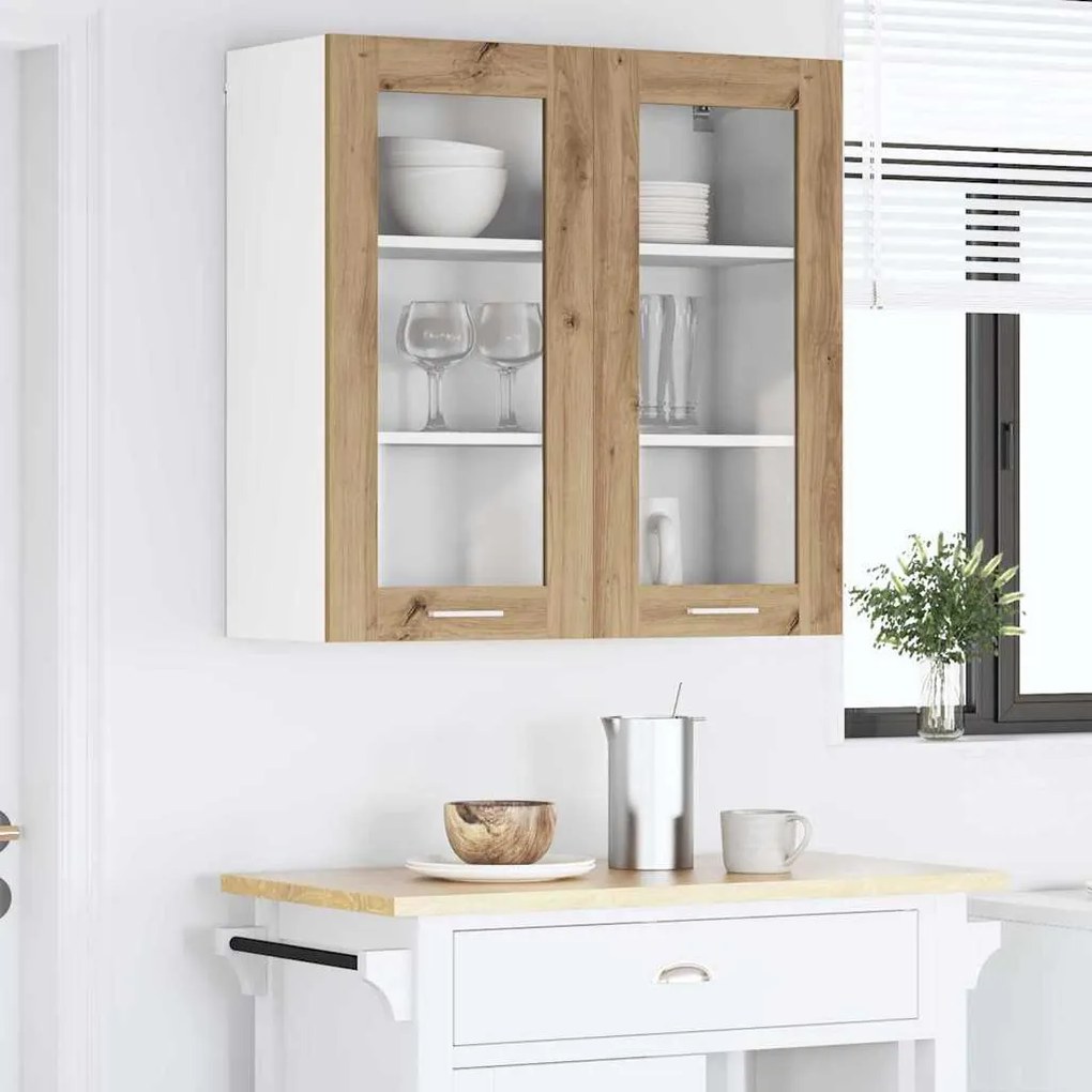 vidaXL Κρεμαστό ντουλάπι με αποθήκευση Artisan Oak 80 x 31 x 80 εκ.