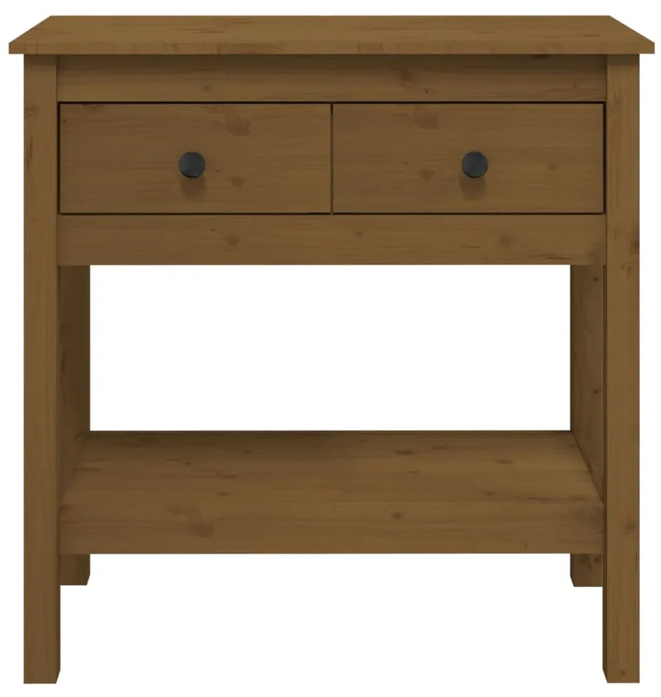vidaXL Τραπέζι Κονσόλα Καφέ Μελί 75 x 35 x 75 εκ. Μασίφ Ξύλο Πεύκου