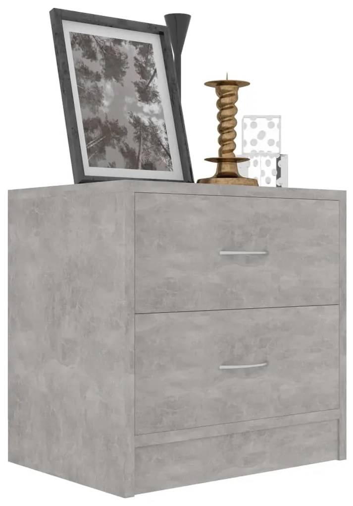 vidaXL Κομοδίνα 2 τεμ. Γκρι Σκυροδέματος 40x30x40 εκ. από Επεξ. Ξύλο