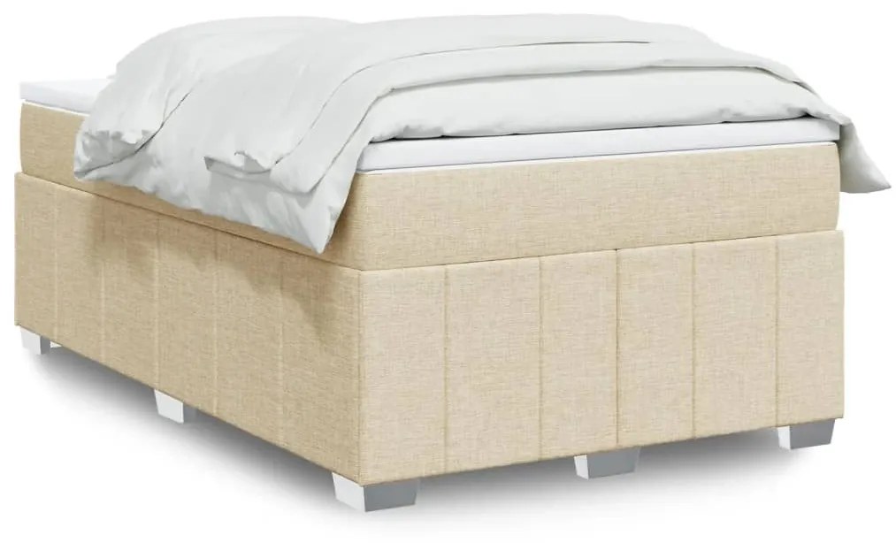 ΚΡΕΒΑΤΙ BOXSPRING ΜΕ ΣΤΡΩΜΑ ΚΡΕΜ 120X200 ΕΚ. ΥΦΑΣΜΑΤΙΝΟ 3285468