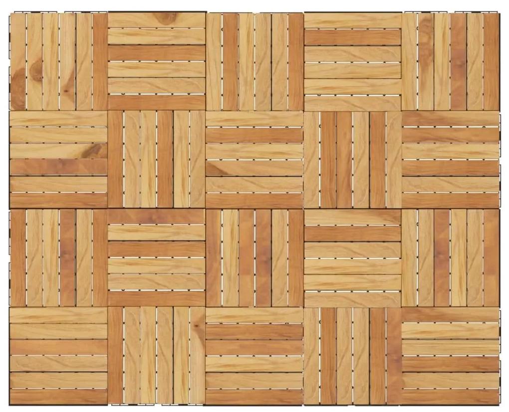Πλακάκια Deck 20 τεμ. 30 x 30 εκ. από Μασίφ Ξύλο Teak - Καφέ