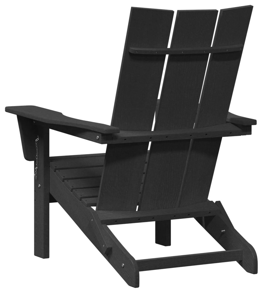 vidaXL Αναδιπλούμενη Καρέκλα Adirondack Μαύρη 74.5x80.5x90 cm HDPE