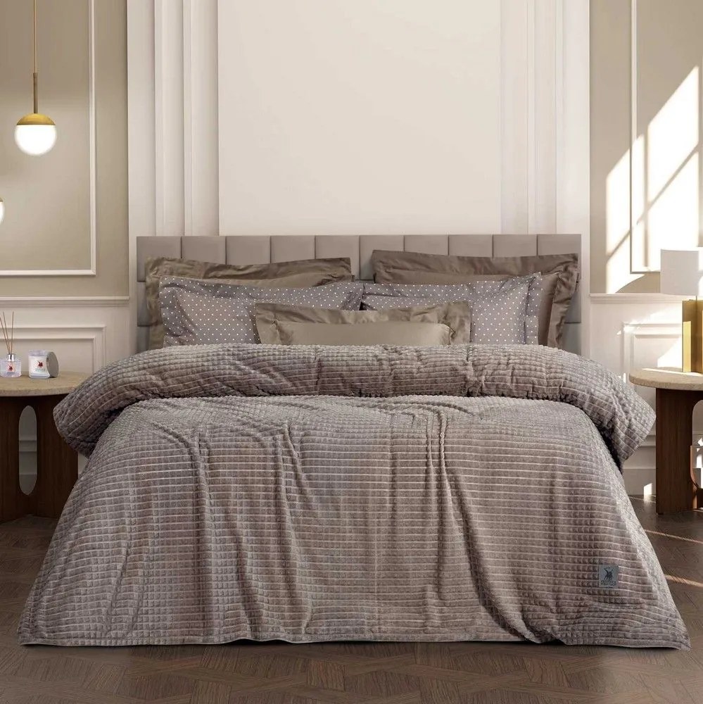 Κουβέρτα 3447 Fleece Beige Greenwich Polo Club Υπέρδιπλo 220x240cm Πολυέστερ