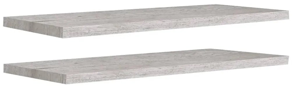vidaXL Ράφια Τοίχου 2 τεμ. Γκρι Σκυροδέματος 90 x 23,5 x 3,8 εκ. MDF