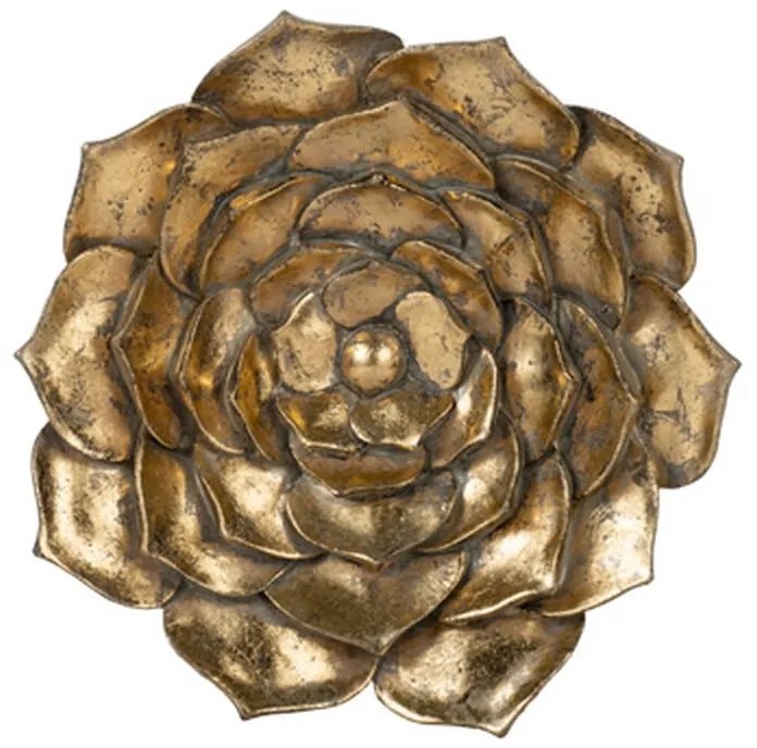 Artekko Flower Διακοσμητικό Επιτοίχιο Λουλούδι Ρητίνης Χρυσό (25.5x3.5x25.5)cm