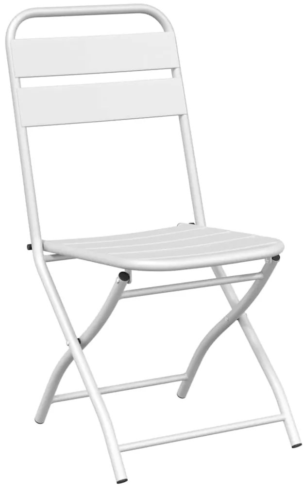 vidaXL Πτυσσόμενη Καρέκλα Κήπου 2 pcs Λευκό 55 x 56.5 x 91εκ Ατσάλι