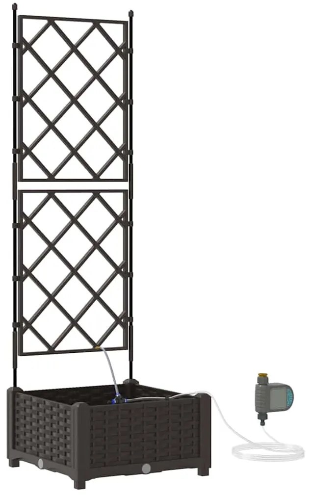 vidaXL Ζαρντινιέρες κήπου Καφέ 40 x 40 x 126 cm Ατσάλι