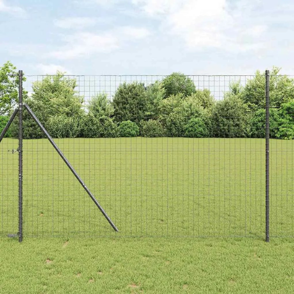 vidaXL Στήλες Φράχτη 52 τεμ Γκρι Ø32 mm 200 cm Γαλβανισμένο Ατσάλι