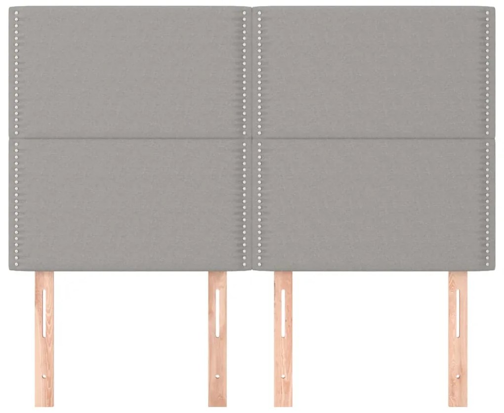 vidaXL Κεφαλάρια Κρεβατιού 4 τεμ. Αν. Γκρι 72x5x78/88 εκ. Υφασμάτινα