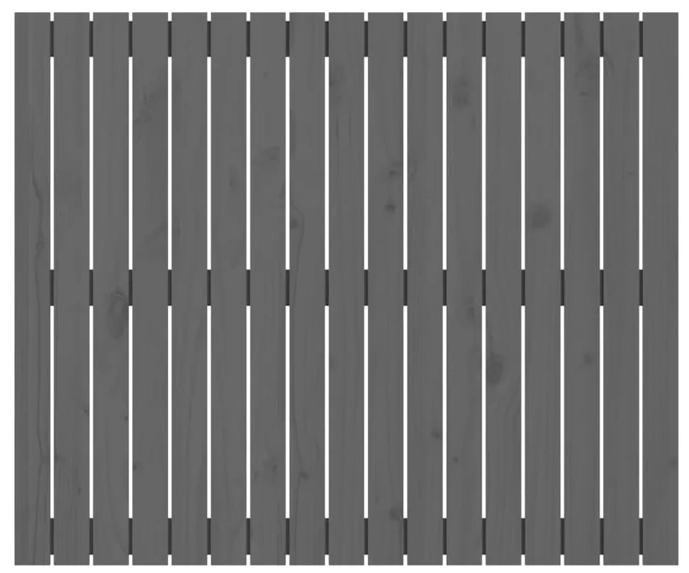 vidaXL Κεφαλάρι Τοίχου Γκρι 108x3x90 εκ. από Μασίφ Ξύλο Πεύκου