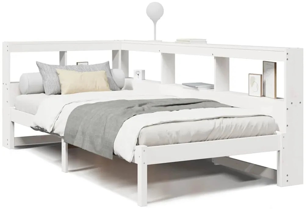 vidaXL Κρεβάτι Βιβλιοθήκη Χωρίς Στρώμα 90x200 εκ Μασίφ Ξύλο Πεύκου