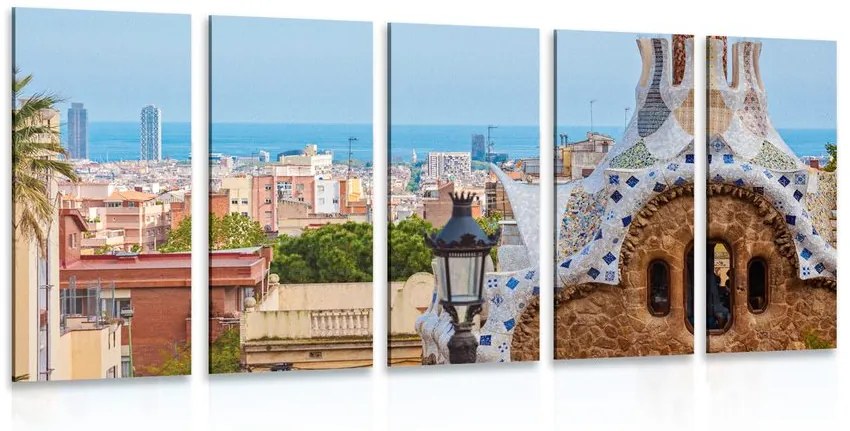 εικόνα 5 μερών του πάρκου Güell στη Βαρκελώνη - 100x50