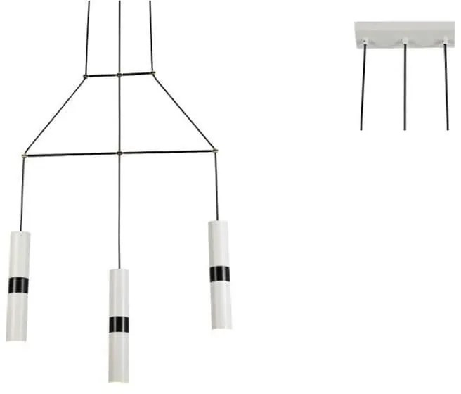 Φωτιστικό Οροφής - Ράγα HM853P66WH 3XGU10 66X8XH150 White Aca Decor Metal
