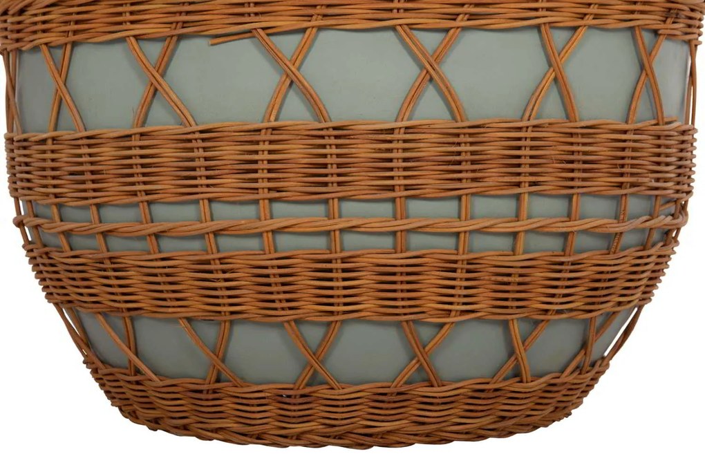 ΤΡΑΠΕΖΙ ΣΑΛΟΝΙΟΥ VILHENA HM18165 FIBER CEMENT ΠΡΑΣΙΝΟ-RATTAN ΦΥΣΙΚΟ Φ56x47Υεκ.