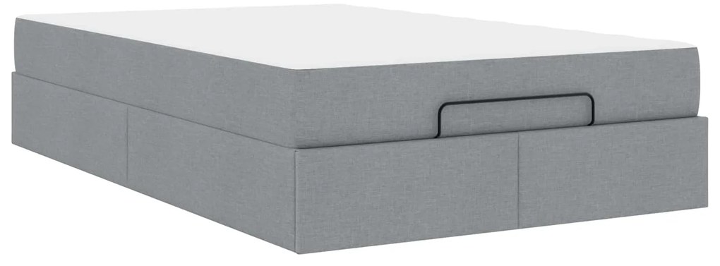 Σκελετός κρεβατιού με στρώμα 2 pcs Ανοιχτό γκρι ύφασμα