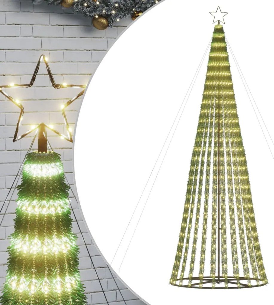 vidaXL Χριστουγεννιάτικο δέντρο LED 688 LED Ζεστό Λευκό 300 εκ.