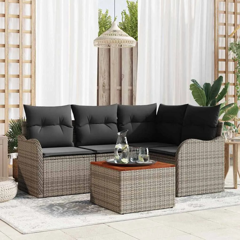 vidaXL Σετ Καναπέ Κήπου 5 pcs Γκρι