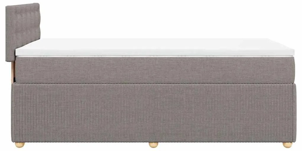 vidaXL Κρεβάτι Boxspring με Στρώμα Taupe 90x200 εκ. Υφασμάτινο