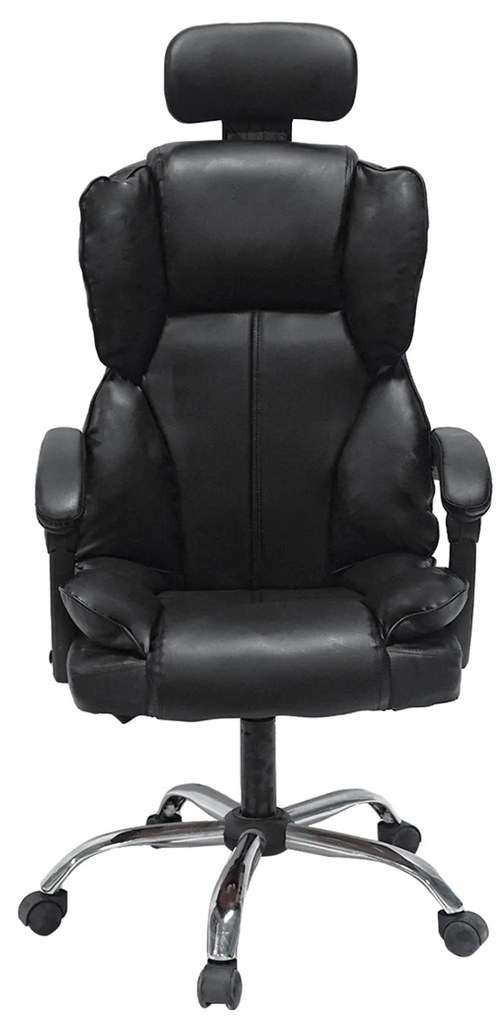 ΚΑΡΕΚΛΑ ΓΡΑΦΕΙΟΥ OCTAVIUS HM1202 ΜΑΥΡΟ PVC &amp; NYLON-ΜΕΤΑΛ.ΧΡΩΜΙΟ ΒΑΣΗ 63x73x129Υεκ