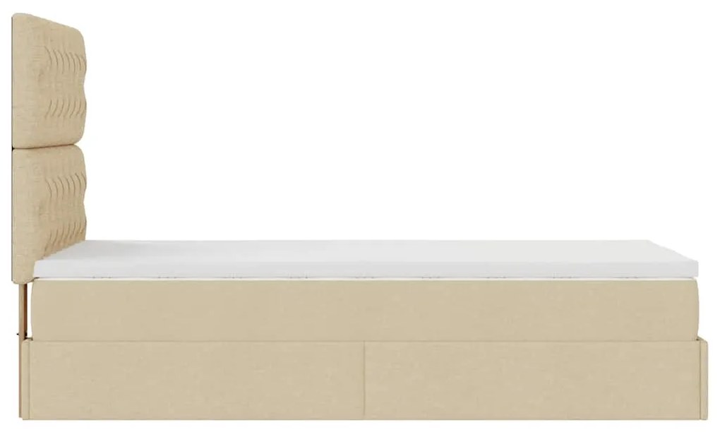 Οθωμανικό κρεβάτι με στρώμα Cream 100x200cm ύφασμα 3313221