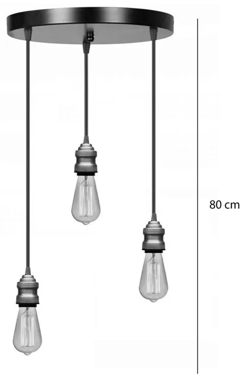 Φωτιστικό οροφής τρίφωτο Sopio pakoworld Ε27 μέταλλο μαύρο Φ30x85εκ (1 τεμάχια)