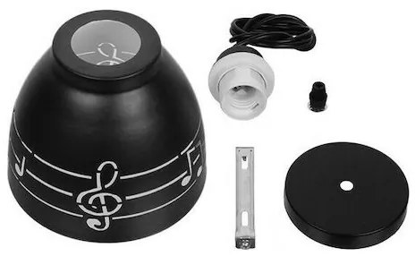 GloboStar NOTA Μοντέρνο Κρεμαστό Φωτιστικό Μονόφωτο Καμπάνα, Ντουί E27 Μαύρο Χρώμα