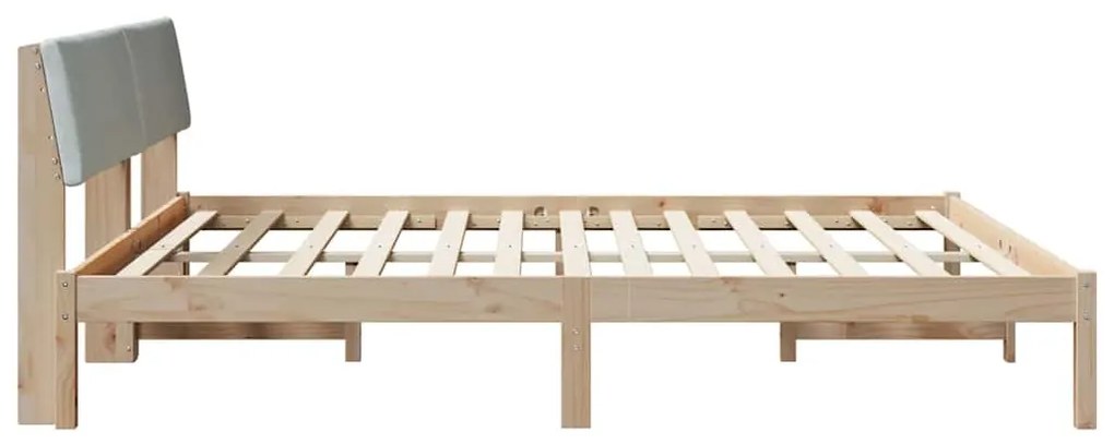 vidaXL Σκελετός Κρεβατιού Καφέ και ανοιχτό γκρι 200 x 200 cm