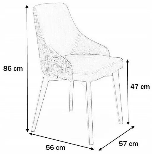 Καρέκλα Houston 1390, Μαύρο, Μπλε, 86x57x56cm, 8 kg, Ταπισερί, Ξύλινα, Ξύλο, Ξύλο: Οξιά | Epipla1.gr
