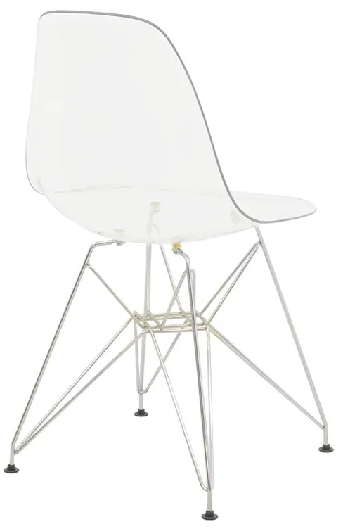 Καρέκλα Adelle pakoworld PP διάφανο-inox πόδι 46x55x81εκ - 292-000014