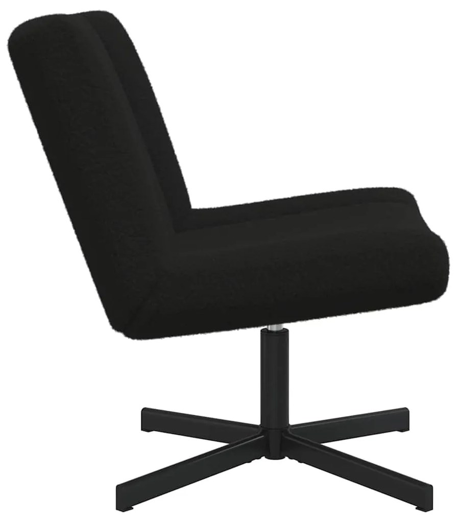 vidaXL Περιστρεφόμενη καρέκλα Μαύρο 63 x 75 x 76 εκ Δέρμα Πρόβατου