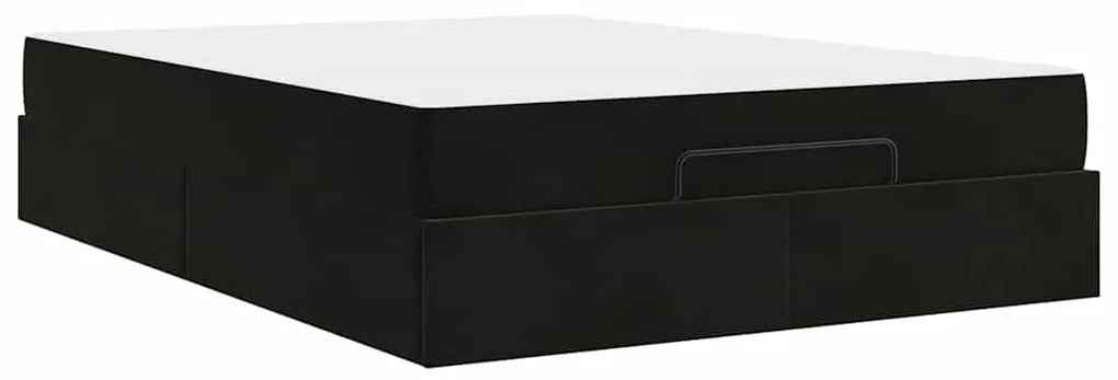 vidaXL Σκελετός Κρεβατιού με αποθήκευση Μαύρο 140 x 200 cm Βελούδο