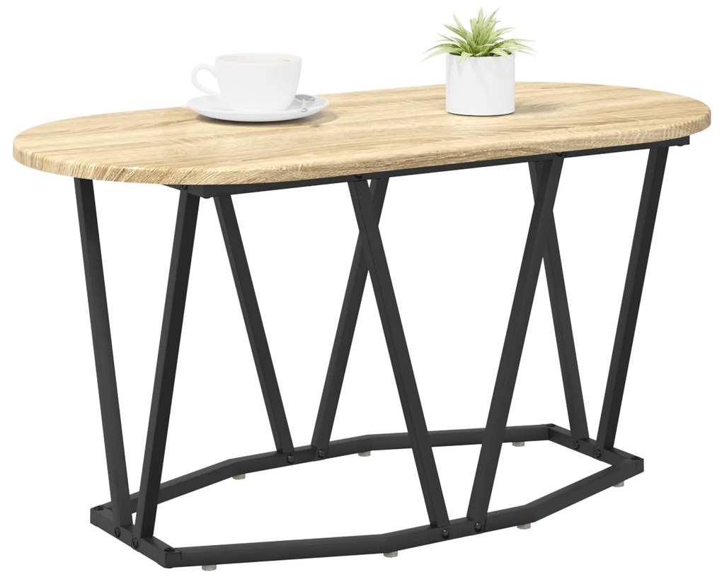 vidaXL τραπεζάκι σαλονιού από δρυς Sonoma 80x40x40,5 cm από ξύλο και μέταλλο