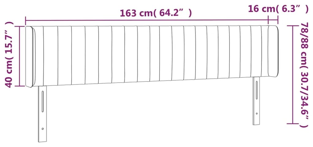 ΚΕΦΑΛΑΡΙ ΚΡΕΒΑΤΙΟΥ LED ΣΚΟΥΡΟ ΓΚΡΙ 163X16X78/88 ΕΚ. ΥΦΑΣΜΑΤΙΝΟ 3123481