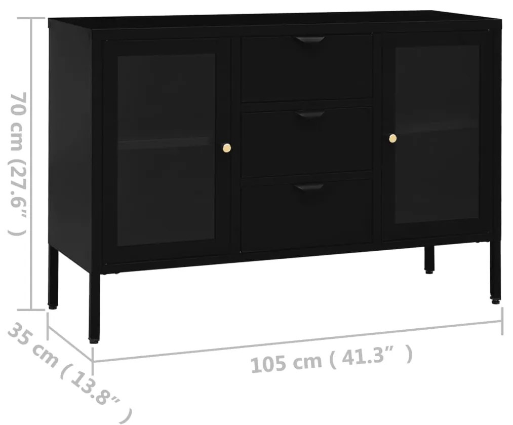 ΜΠΟΥΦΕΣ ΜΑΥΡΟΣ 105 X 35 X 70 ΕΚ. ΑΠΟ ΑΤΣΑΛΙ ΚΑΙ ΨΗΜΕΝΟ ΓΥΑΛΙ 336076