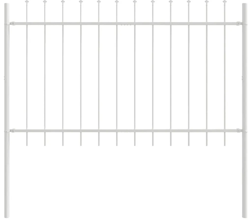 vidaXL Φράκτης Κήπου  με Πιρούνι Λευκό 15,3x0,8 μ Χάλυβας