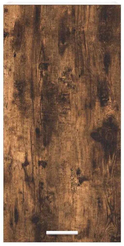 vidaXL Κρεμαστό ντουλάπι με αποθήκευση Riga Καπνιστός Δρυς και Λευκό