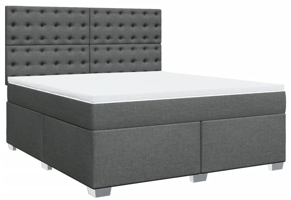 ΚΡΕΒΑΤΙ BOXSPRING ΜΕ ΣΤΡΩΜΑ ΣΚΟΥΡΟ ΓΚΡΙ 180X200 ΕΚ ΥΦΑΣΜΑΤΙΝ 3290582