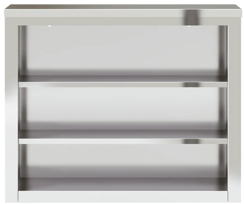 vidaXL Ντουλάπι Κουζίνας Επιτοίχιο με Ράφια Ανοξείδωτο Ατσάλι