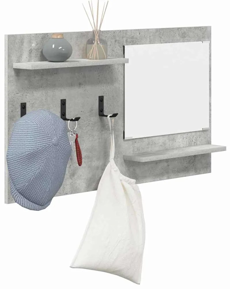 vidaXL Τοίχου Κρεμάστρα με ράφι Σκυρόδεμα Γκρι 90 x 10 x 50 εκ.