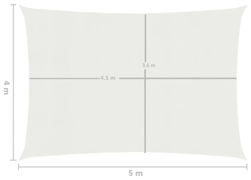 vidaXL Πανί Σκίασης Λευκό 4 x 5 μ. από HDPE 160 γρ/μ²