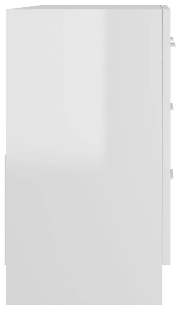 vidaXL Ντουλάπι Νιπτήρα Γυαλιστερό Λευκό 63x30x54 εκ. Επεξ. Ξύλο