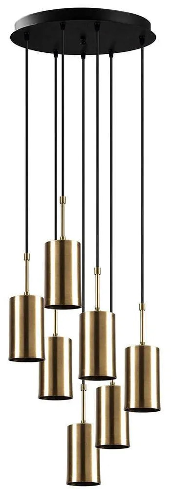 Φωτιστικό Οροφής Kem 892OPV1654 Φ43x120cm 7xE27 40W Black-Gold Opviq